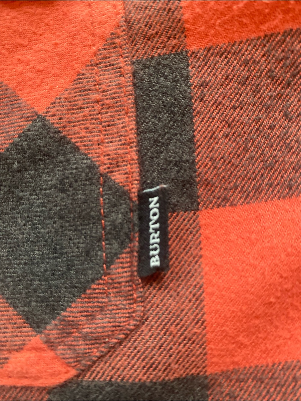 Burton Brighton HD Mens Flannel Shirt L Red Black Buffalo Plaid Organic Cotton - Picture 14 of 14